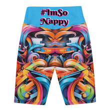 Load image into Gallery viewer, Deep Sky Blue Graffiti Logo Biker Shorts
