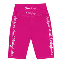 Load image into Gallery viewer, Airfros And Babyhairs Branded White Logo Pink Biker Shorts