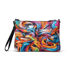 Load image into Gallery viewer, Deep Sky Blue Graffiti Logo Crossbody Bag