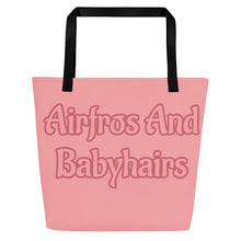 Load image into Gallery viewer, Airfros And Babyhairs Logo WeWak Large Tote Bag