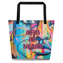 Load image into Gallery viewer, Face Card Graffiti Large Tote Bag