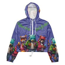 Load image into Gallery viewer, Back To School Bears Trio Crop Windbreaker Chetwode Blue