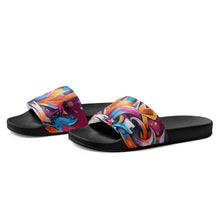 Load image into Gallery viewer, Deep Sky Blue Graffiti Logo Women's slides