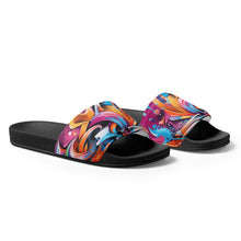 Load image into Gallery viewer, Deep Sky Blue Graffiti Logo Women's slides