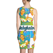 Load image into Gallery viewer, Airfros And Babyhairs Blue All Over Print Mukbang Body Dress