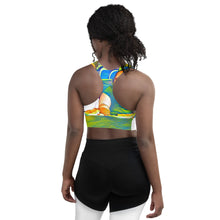 Load image into Gallery viewer, Airfros And Babyhairs Blue Mukbang Print Sports Bra