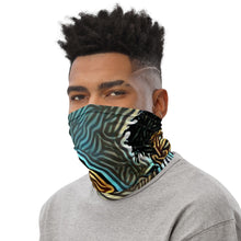 Load image into Gallery viewer, Turquoise & Black Graphic Neck Gaiter