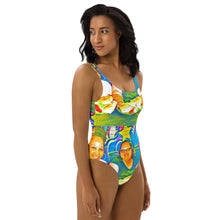 Load image into Gallery viewer, Airfros And Babyhairs Blue Mukbang Print Bathing Suit