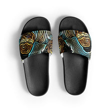 Load image into Gallery viewer, Turquois And Black Graphic Men’s slides