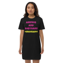 Load image into Gallery viewer, Airfros And Babyhairs Organic cotton t-shirt dress (Black, Heather Grey, Canyon Pink & White out of stock)