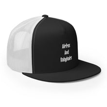 Load image into Gallery viewer, Airfros And Babyhairs Black And White Logo Trucker Cap
