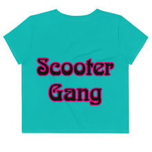 Load image into Gallery viewer, Scooter Gang Iris Blue Crop Tee
