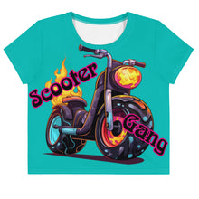 Load image into Gallery viewer, Scooter Gang Iris Blue Crop Tee
