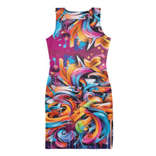 Load image into Gallery viewer, Deep Sky Blue Graffiti Logo Body Dress
