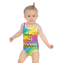 Load image into Gallery viewer, Airfros And Babyhairs Multicolored Logo Baby Swimsuit
