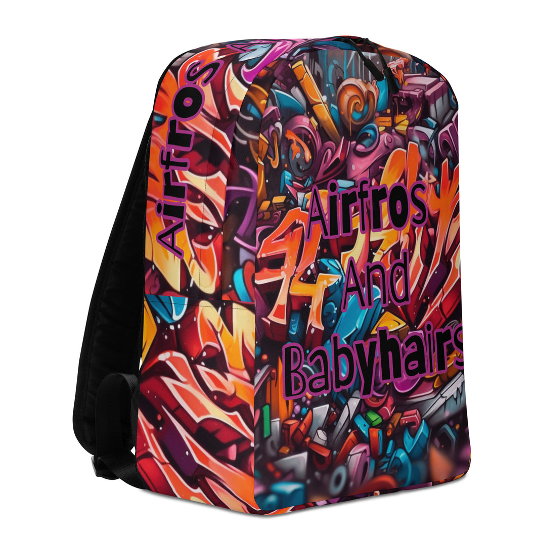 Graffiti Print Minimalist Backpack