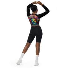 Load image into Gallery viewer, Graffiti Airfro Long Sleeve Crop Top
