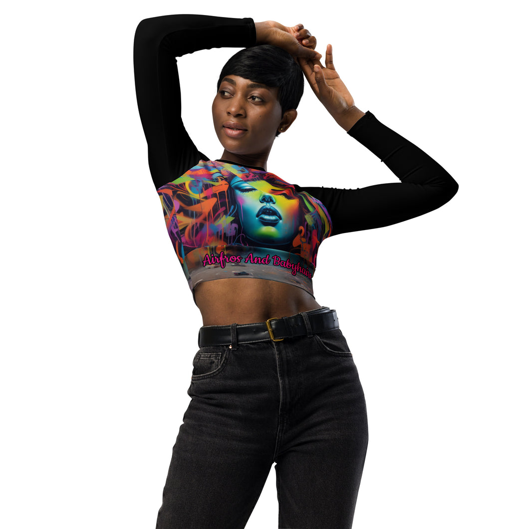 Graffiti Airfro Long Sleeve Crop Top