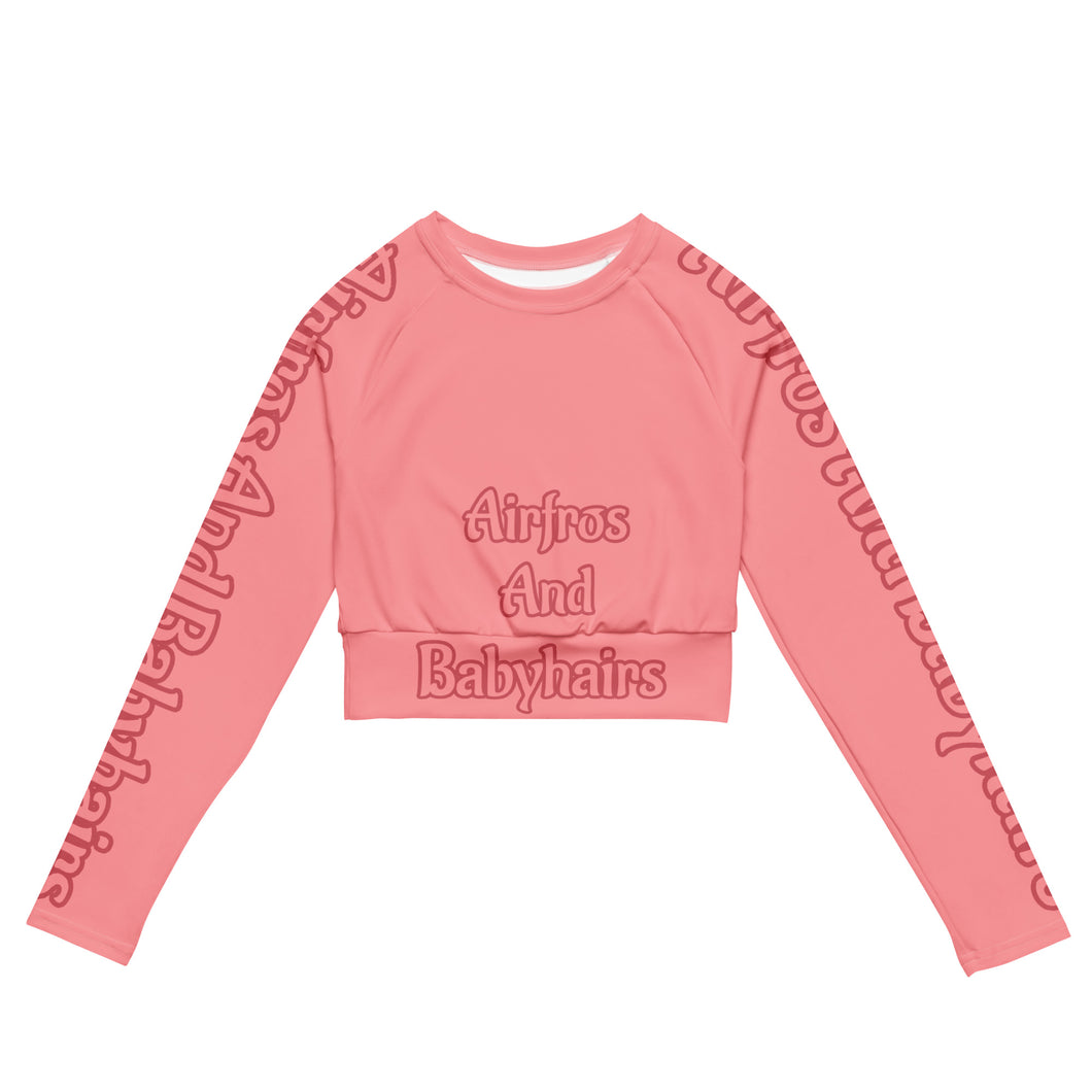 Airfros And Babyhairs Logo WeWak Long Sleeve Crop Top