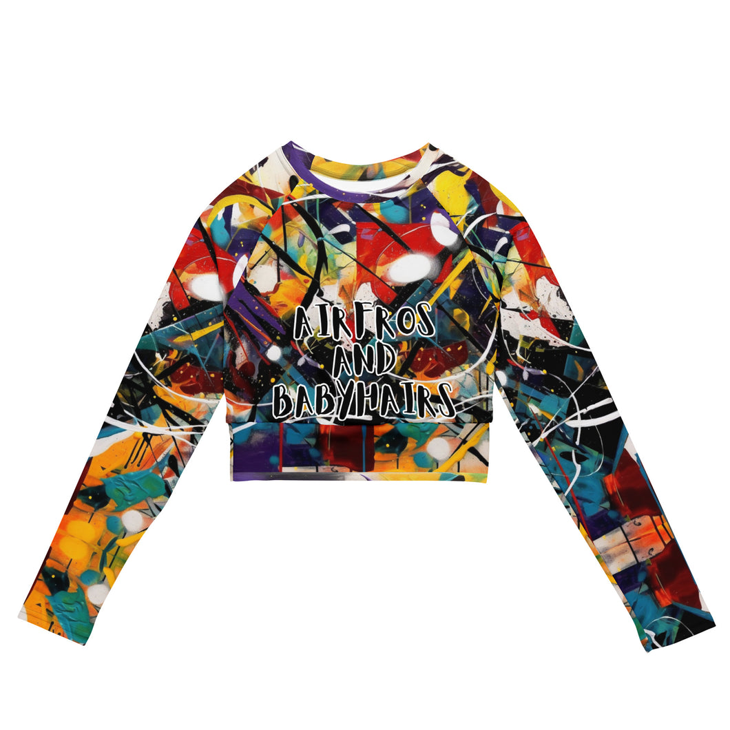 Paint Splatter Long Sleeve Crop Top