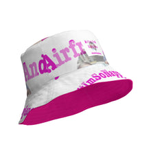 Load image into Gallery viewer, Airfros And Babyhairs Branded White Logo Pink Reversible Bucket Hat
