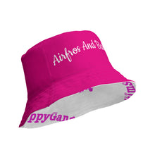 Load image into Gallery viewer, Airfros And Babyhairs Branded White Logo Pink Reversible Bucket Hat
