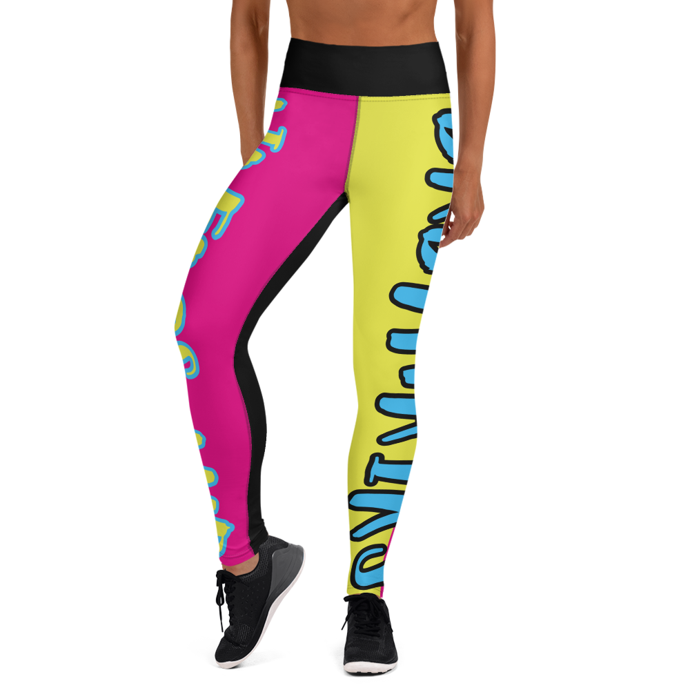 Airfros And Babyhairs Pink Yellow Black Skate Leggings