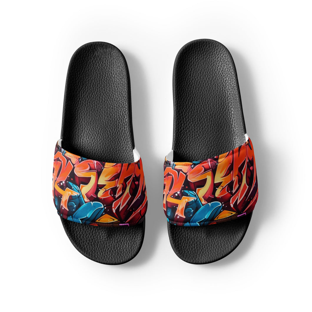 Graffiti Print Mens Slides