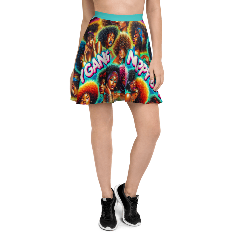 Nappy Gang Female Dark Turquoise Skater Skirt