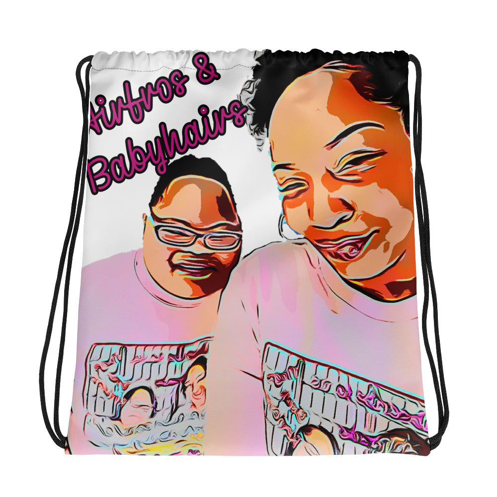 Airfros And Babyhairs Signature Drawstring bag