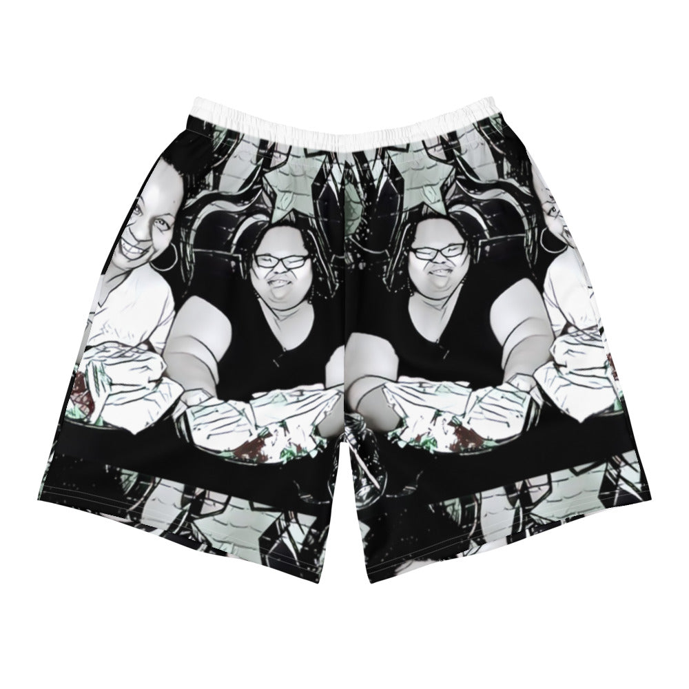 Airfros And Babyhairs Black And White Graphic Shorts