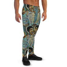 Load image into Gallery viewer, Turquoise &amp; Black Graphic Joggers
