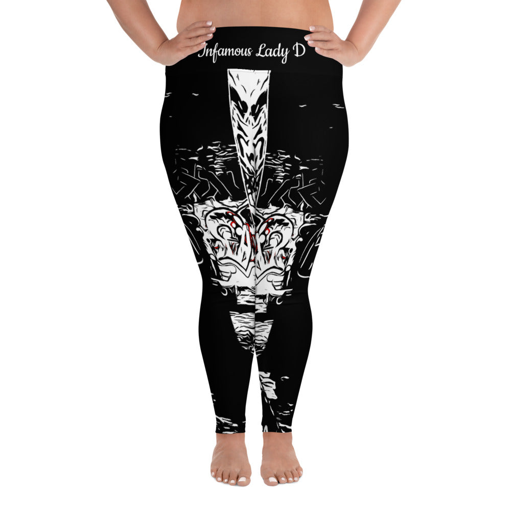 Airfros And Babyhairs Black White Red Infamous Plus Size Leggings