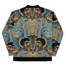 Load image into Gallery viewer, Turquoise &amp; Black Graphic Unisex Bomber Jacket
