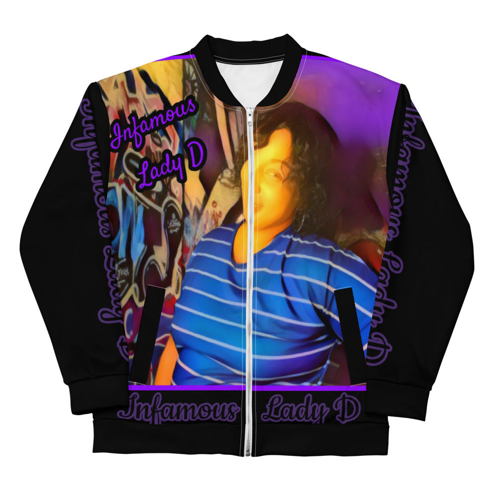 Infamous Lady D Purple Logo Unisex Bomber Jacket