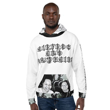 Load image into Gallery viewer, Airfros And Babyhairs White &amp; Black Print Hoodie
