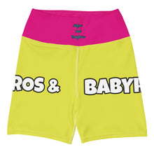 Load image into Gallery viewer, Airfros And Babyhairs Yellow &amp; Pink Yoga Shorts
