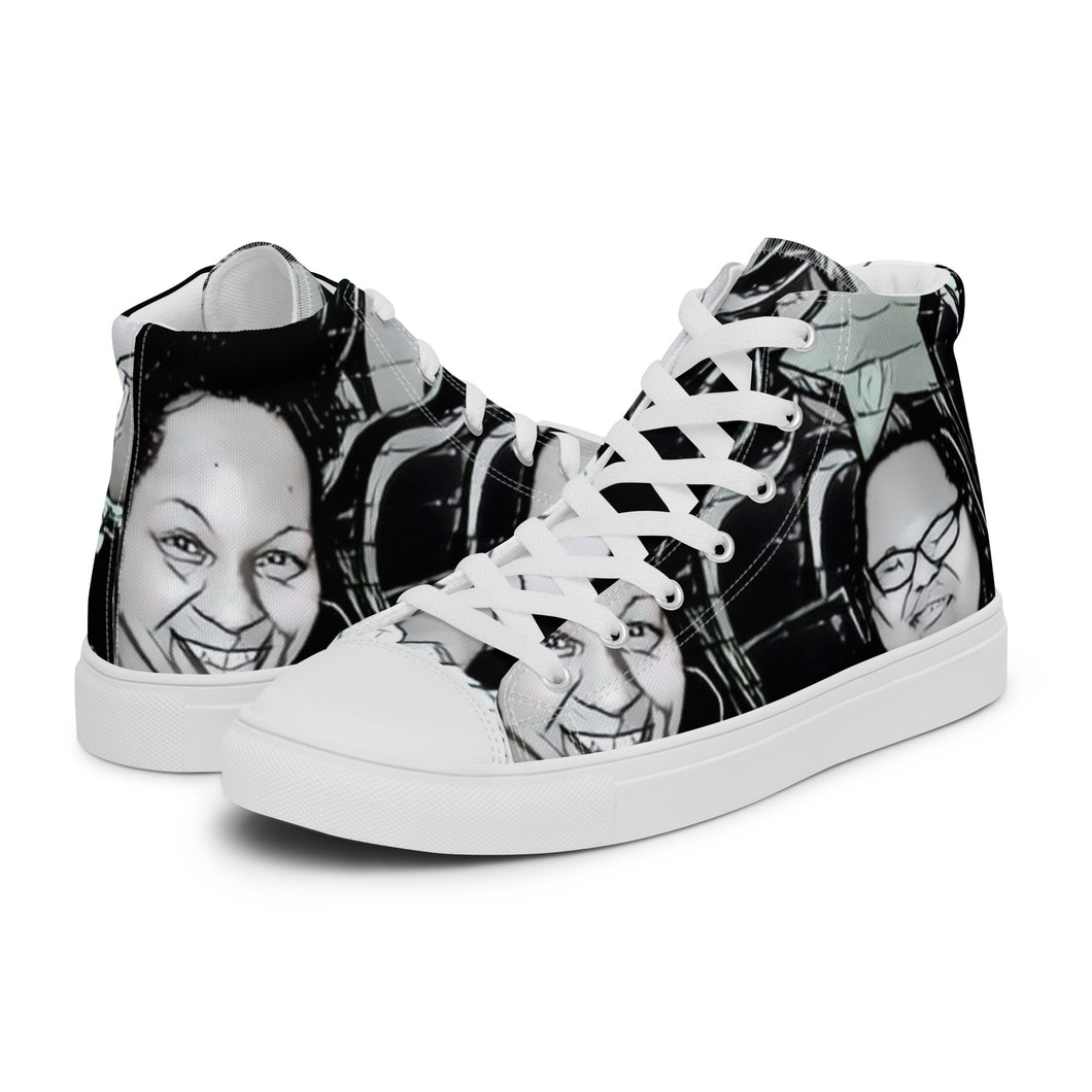 Airfros And Babyhairs Black & White Collection High Top Canvas Sneakers