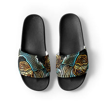 Load image into Gallery viewer, Turquois And Black Graphic Men’s slides
