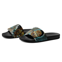 Load image into Gallery viewer, Turquois And Black Graphic Men’s slides
