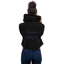 Load image into Gallery viewer, Infamous Lady D Purple Logo Cropped Hoodie
